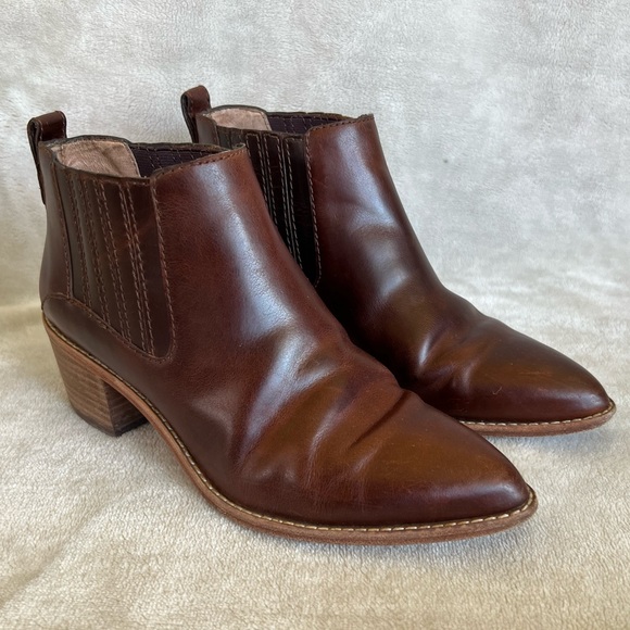 Madewell Oxblood Leather Heeled Boots - Picture 1 of 11